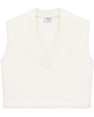 Courreges Varsity Logo-Appliqué Vest - White