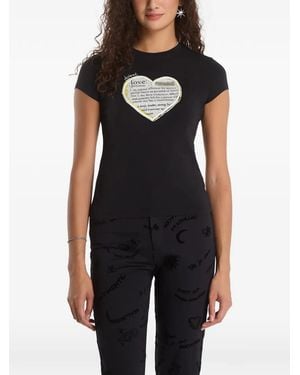Desigual Heart-Patch T-Shirt - Black