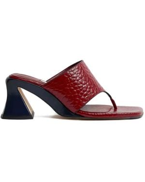 Miista Ernie Leather Heeled Sandals - Red