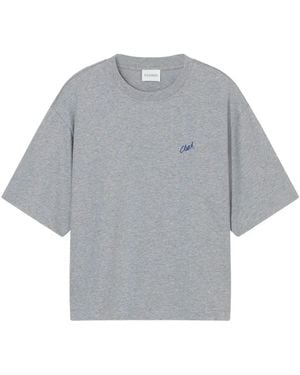Closed T-Shirt Mit Logo-Stickerei - Grau