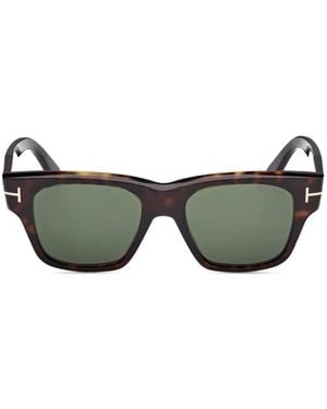 Tom Ford Tortoiseshell Square-Frame Sunglasses - Grey