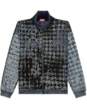 DIESEL Houndstooth Bomber Jacket - Black