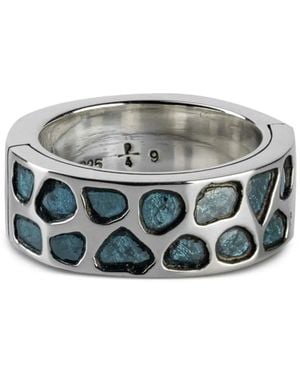 Parts Of 4 Pavé-Set Slab Ring - Grey