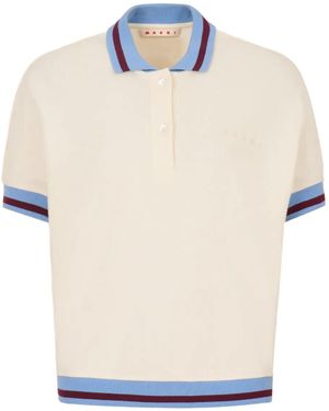 Marni Polo Shirt With Striped Detail - White