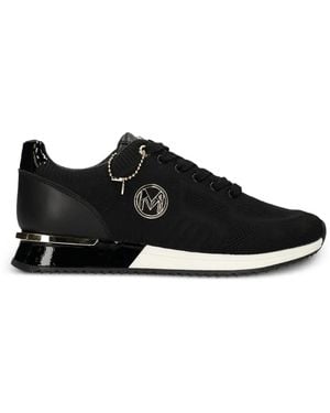 Mexx Gebreide Sneakers Met Logoplakkaat - Zwart