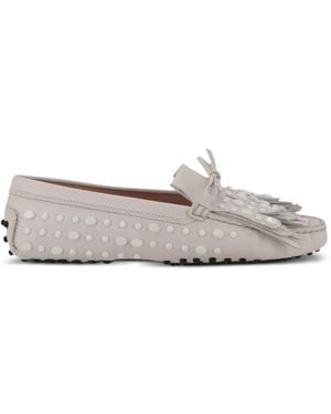 Tod's Fringe Gommino Loafers - White