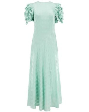 Ulla Johnson Vestido Elvia con volantes en las mangas - Verde