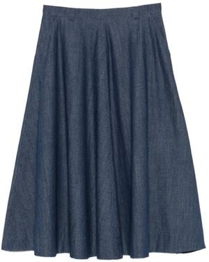 Incotex Flared Midi Skirt - Blue