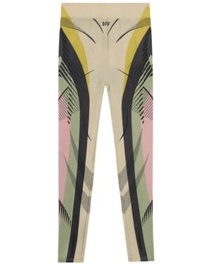 Off-White c/o Virgil Abloh Geometric-Print Leggings - Natural