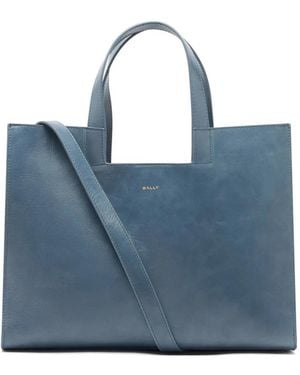 Bally Easy Logo-Print Tote Bag - Blue