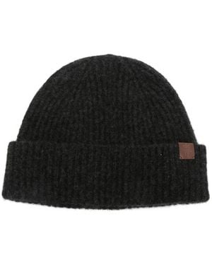 Eleventy Gerippte Beanie - Schwarz