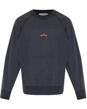 Stone Island 6100008 Graphic-Print Sweatshirt - Blue