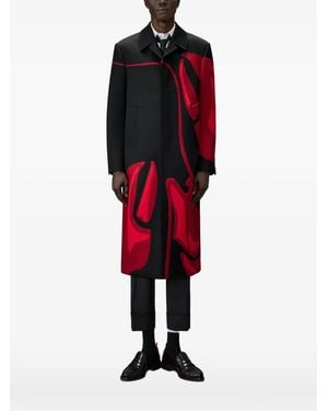 Thom Browne Cavalry-Twill Lobster Overcoat - Red