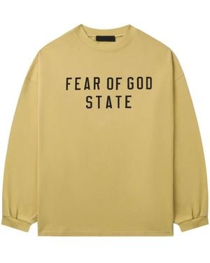 Fear Of God Logo-Print T-Shirt - Metallic