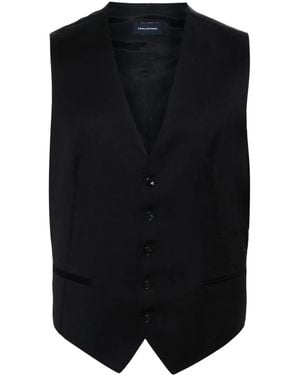 Tagliatore Panelled Virgin Wool Waistcoat - Black