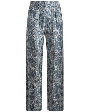 Etro Pantalones Con Estampado De Cachemira - Azul