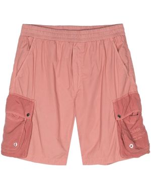 Iceberg Bermudas Cargo Con Logo Bordado - Rojo