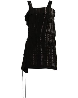 Y's Yohji Yamamoto レースアップ ミニドレス - ブラック