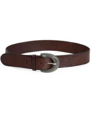Woolrich Distressed-Effect Leather Belt - Brown