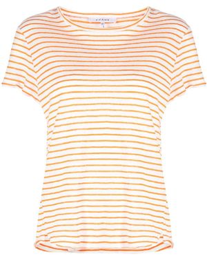 FRAME Striped Organic-Linen T-Shirt - Natural