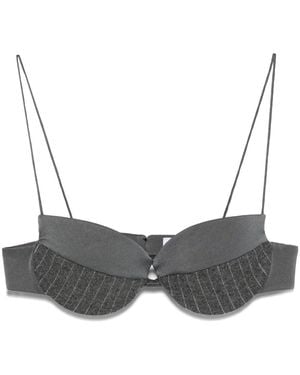 Alex Perry Pinstripe Bra Top - Grey