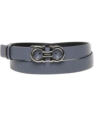 Ferragamo Cintura Reversibile Gancini - Bianco