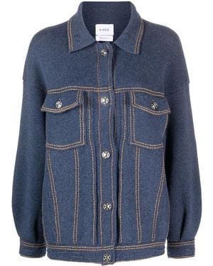 Barrie Contrast-Stitching Denim-Effect Jacket - Blue