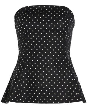 Faithfull the Brand Petro Polka-Dot Strapless Top - Black