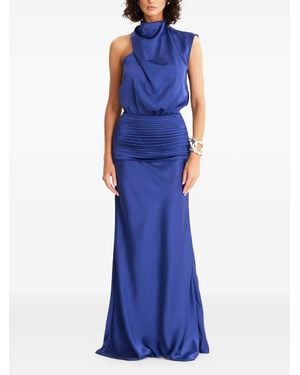 MOOS STUDIO Asymmetric-Shoulder Maxi Dress - Blue