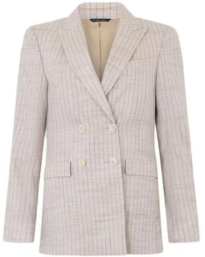 Brooks Brothers Blazer Croisé À Fines Rayures - White