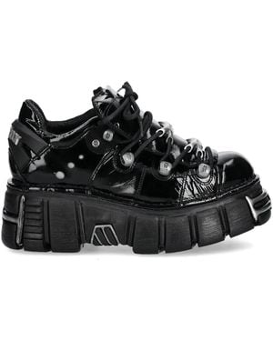 New Rock 60Mm Platform Trainers - Black