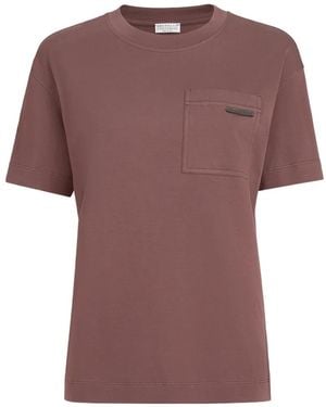 Brunello Cucinelli Camiseta De Tejido Jersey - Rosa
