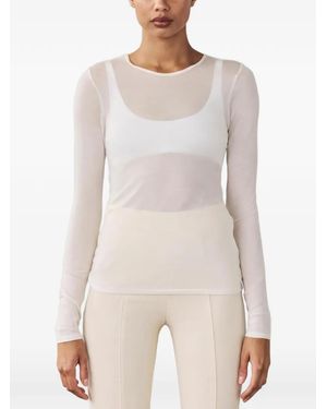 Artemis DiCiero Dasha Semi-Sheer Long-Sleeve T-Shirt - White