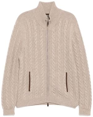 N.Peal Cashmere Richmond Cardigan - Natural