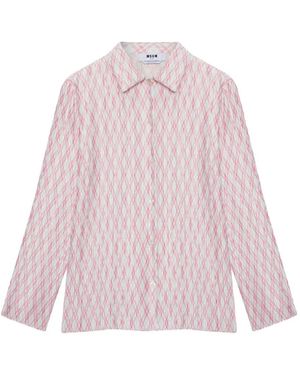 MSGM Chemise À Design Plissé - Pink
