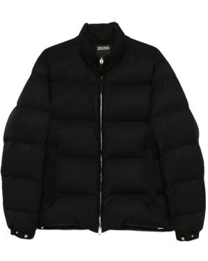 ZEGNA Zip-Up Quilted Jacket - Black