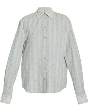 Erdem Lace-Appliqué Shirt - Grey