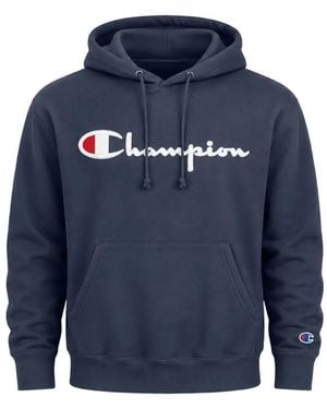 Champion Felpa Reverse Weave Con Cappuccio - Blu