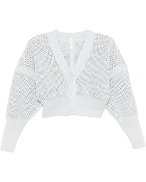 CFCL Lattice Cropped Cardigan - White