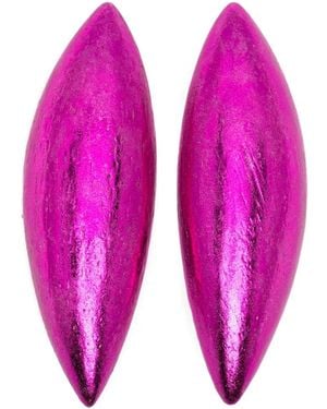 Monies Nimara Pointed Clip-On Earrings - Pink