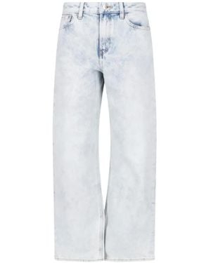 Calvin Klein Acid-Wash Straight-Leg Jeans - Blue