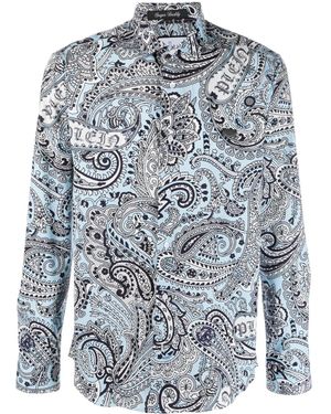 Philipp Plein Paisley-Print Long-Sleeved Shirt - Blue