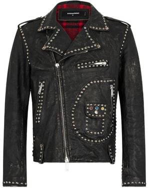 DSquared² Gefütterte Jacke Mit Nieten - Schwarz