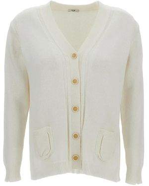 #MSM Cardigan Con Applicazione - Bianco