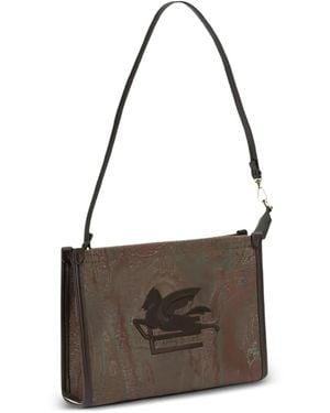 Etro Pegaso Paisley-Print Shoulder Bag - Brown