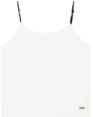 Gcds Top Con Tira Del Logo - Blanco