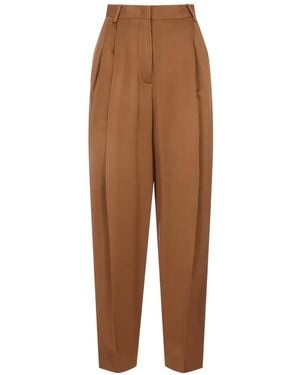 Fabiana Filippi Pleated Tapered Pants - Brown