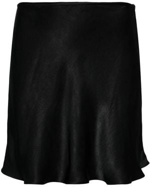 MANURI Low-Rise Fluted Skirt - Black