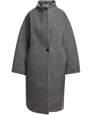Essentiel Antwerp Abrigo Kabala Con Motivo De Espiga - Gris