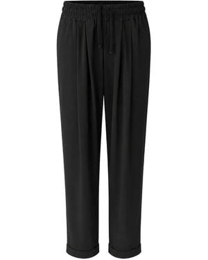 ALBERTO BRESCI Pleated Drawstring Pants - Black